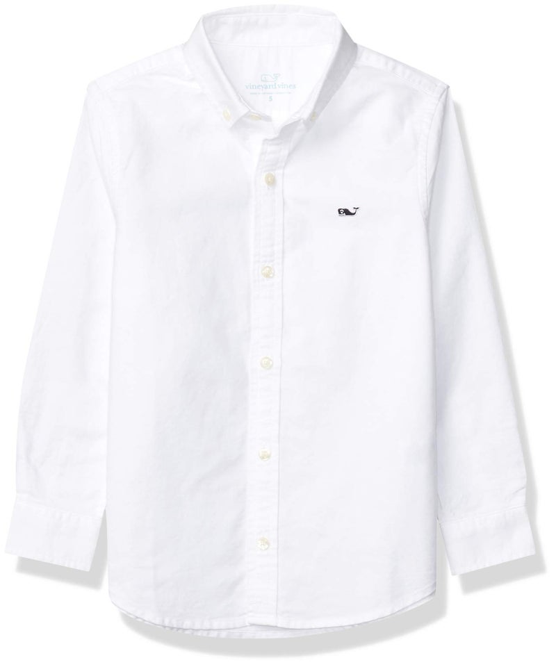 Vineyard Vines قميص أوكسفورد بأكمام طويلة للأولاد من فينيارد فاينز، لون أبيض، مقاس كبير - Image 1